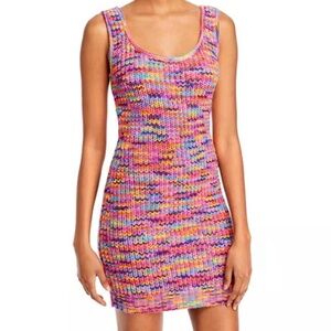 STAUD Colorful Knit Mini Dress